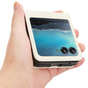 For Motorola Razr 40 Ultra Diamond Texture Leather Phone Case(White)
