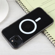 For iPhone 15 Plus GEBEI MagSafe Magnetic Transparent Phone Case(Transparent Black)