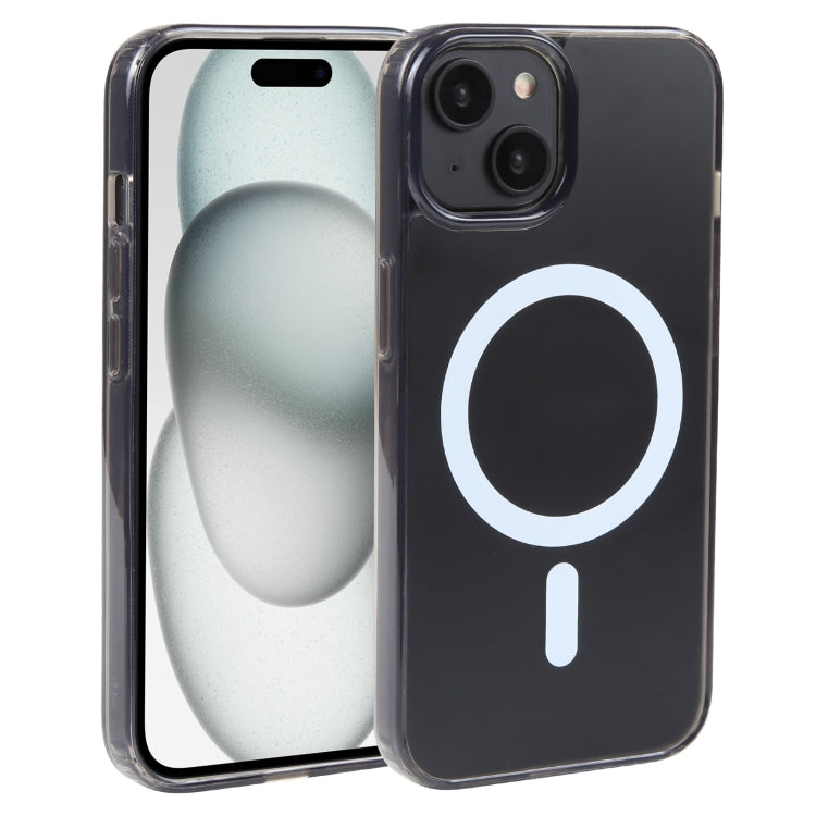 For iPhone 15 GEBEI MagSafe Magnetic Transparent Phone Case(Transparent Black)