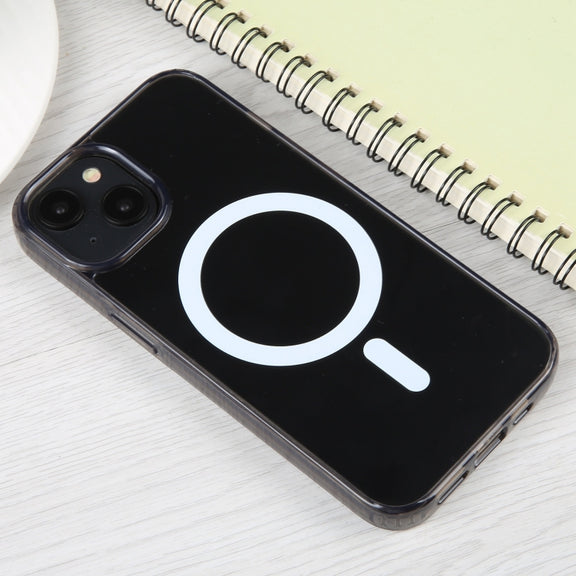 For iPhone 15 GEBEI MagSafe Magnetic Transparent Phone Case(Transparent Black)