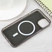 For iPhone 15 GEBEI MagSafe Magnetic Transparent Phone Case(Transparent Black)