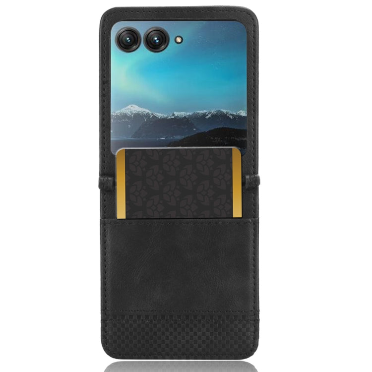 For Motorola Razr 40 Ultra Retro Texture Leather Phone Case(Black)
