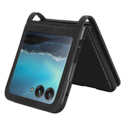 For Motorola Razr 40 Ultra Retro Texture Leather Phone Case(Black)