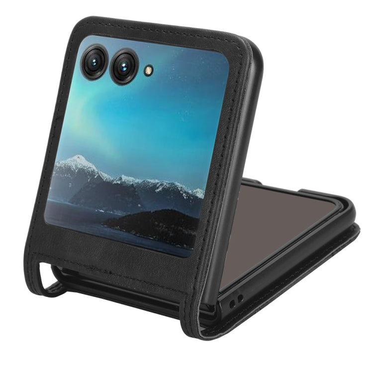 For Motorola Razr 40 Ultra Retro Texture Leather Phone Case(Black)