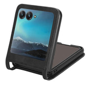 For Motorola Razr 40 Ultra Retro Texture Leather Phone Case(Black)