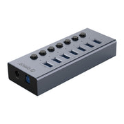 ORICO BT2U3-7AB-GY-BP 7 Ports USB 3.0 HUB with Individual Switches(EU Plug)