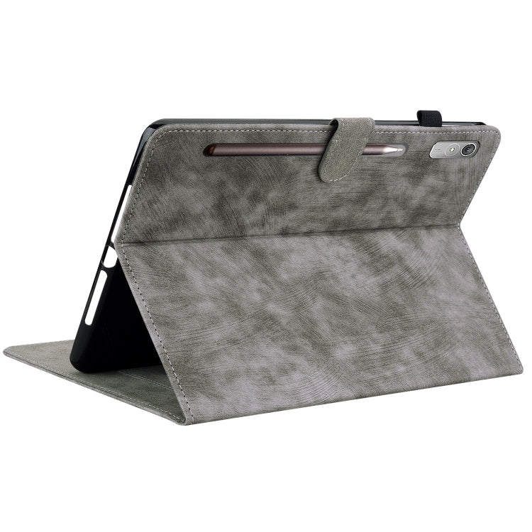 For Lenovo Tab P12 Tiger Pattern Flip Leather Tablet Case(Grey)