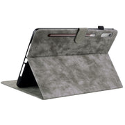 For Lenovo Tab P12 Tiger Pattern Flip Leather Tablet Case(Grey)