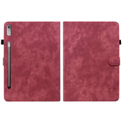 For Lenovo Tab P12 Tiger Pattern Flip Leather Tablet Case(Red)