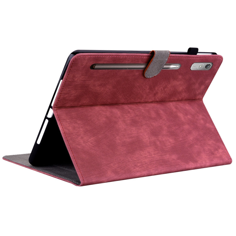 For Lenovo Tab P12 Tiger Pattern Flip Leather Tablet Case(Red)