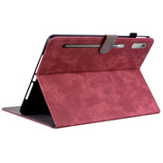 For Lenovo Tab P12 Tiger Pattern Flip Leather Tablet Case(Red)