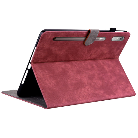 For Lenovo Tab P12 Tiger Pattern Flip Leather Tablet Case(Red)