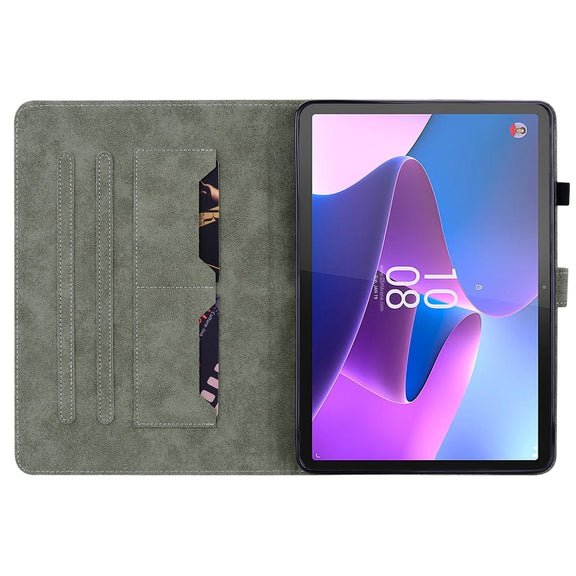 For Lenovo Tab P12 Tiger Pattern Flip Leather Tablet Case(Dark Blue)