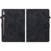 For Lenovo Tab P12 Tiger Pattern Flip Leather Tablet Case(Black)