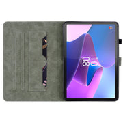 For Lenovo Tab P12 Tiger Pattern Flip Leather Tablet Case(Black)