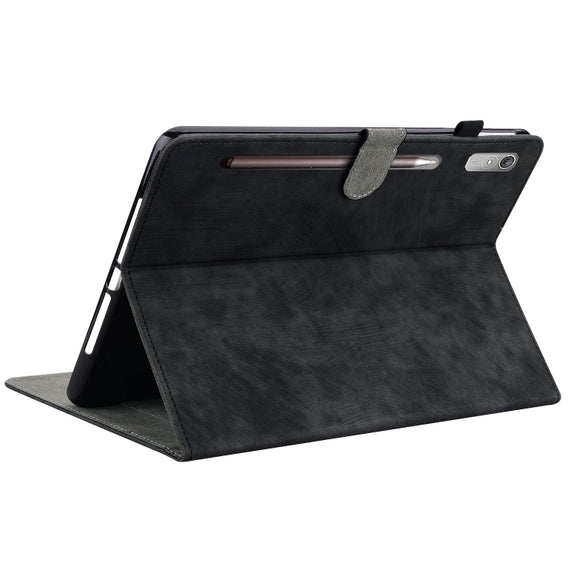 For Lenovo Tab P12 Tiger Pattern Flip Leather Tablet Case(Black)