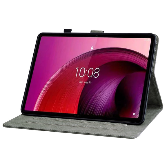 For Lenovo Tab M11/Xiaoxin Pad 11 2024 Tiger Pattern Flip Leather Tablet Case(Grey)