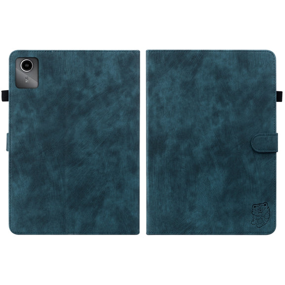 For Lenovo Tab M11/Xiaoxin Pad 11 2024 Tiger Pattern Flip Leather Tablet Case(Dark Blue)