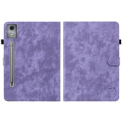 For Lenovo Tab P12 Pro 12.7 2025 Tiger Pattern Flip Leather Tablet Case(Purple)