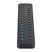ORICO CT2U3-13AB Plastic Stripes 13 Ports USB 3.0 HUB with Individual Switches, Plug:EU Plug(Black)