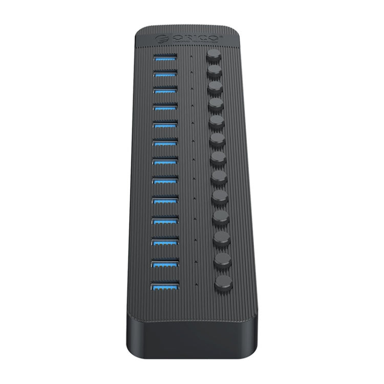ORICO CT2U3-13AB Plastic Stripes 13 Ports USB 3.0 HUB with Individual Switches, Plug:EU Plug(Black)