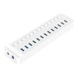 ORICO CT2U3-13AB Plastic Stripes 13 Ports USB 3.0 HUB with Individual Switches, Plug:EU Plug(White) - free shipping - PMC TechLife - Order now!