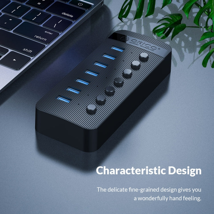 ORICO CT2U3-13AB Plastic Stripes 13 Ports USB 3.0 HUB with Individual Switches, Plug:EU Plug(White)