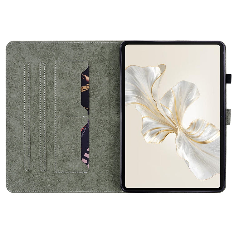For Honor Pad 9 12.1 Embossed Tiger Pattern Leather Tablet Case(Purple)