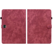 For Honor Pad 9 12.1 Embossed Tiger Pattern Leather Tablet Case(Red)