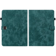 For Honor Pad 9 12.1 Embossed Tiger Pattern Leather Tablet Case(Dark Green)