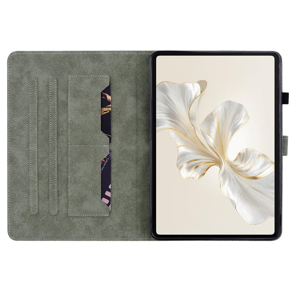 For Honor Pad 9 12.1 Embossed Tiger Pattern Leather Tablet Case(Dark Blue)