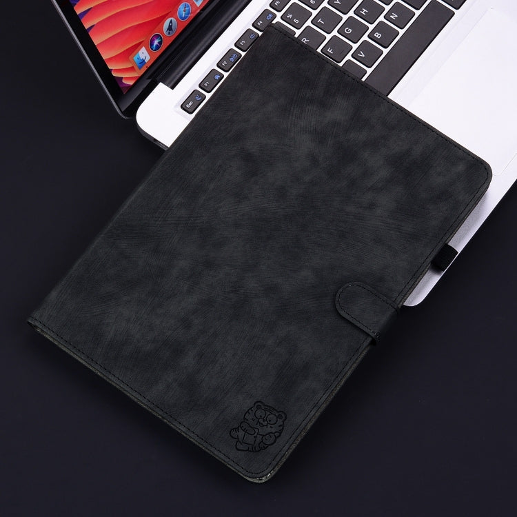 For Honor Pad 9 12.1 Embossed Tiger Pattern Leather Tablet Case(Black)