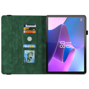 For Lenovo Tab P12 Butterfly Flower Embossed Leather Tablet Case(Green)