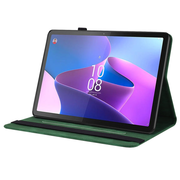 For Lenovo Tab P12 Butterfly Flower Embossed Leather Tablet Case(Green)