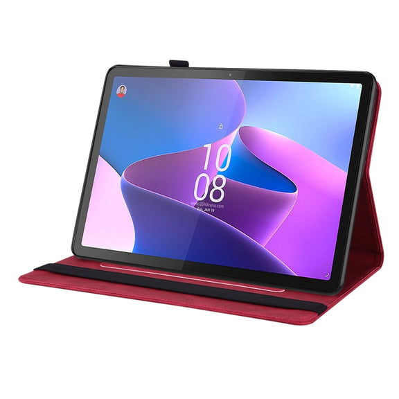 For Lenovo Tab P12 Butterfly Flower Embossed Leather Tablet Case(Red)
