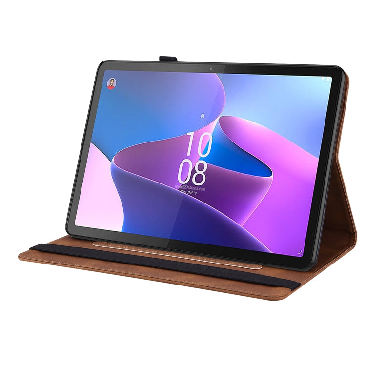 For Lenovo Tab P12 Butterfly Flower Embossed Leather Tablet Case(Brown)
