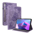 For Lenovo Tab P12 Butterfly Flower Embossed Leather Tablet Case(Purple) - Lenovo by PMC TechLife | Online Shopping South Africa | PMC TechLife | Buy Now Pay Later Mobicred