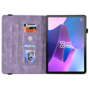 For Lenovo Tab P12 Butterfly Flower Embossed Leather Tablet Case(Purple)