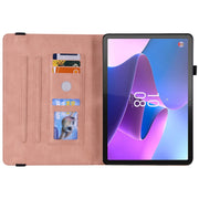 For Lenovo Tab P12 Butterfly Flower Embossed Leather Tablet Case(Rose Gold)
