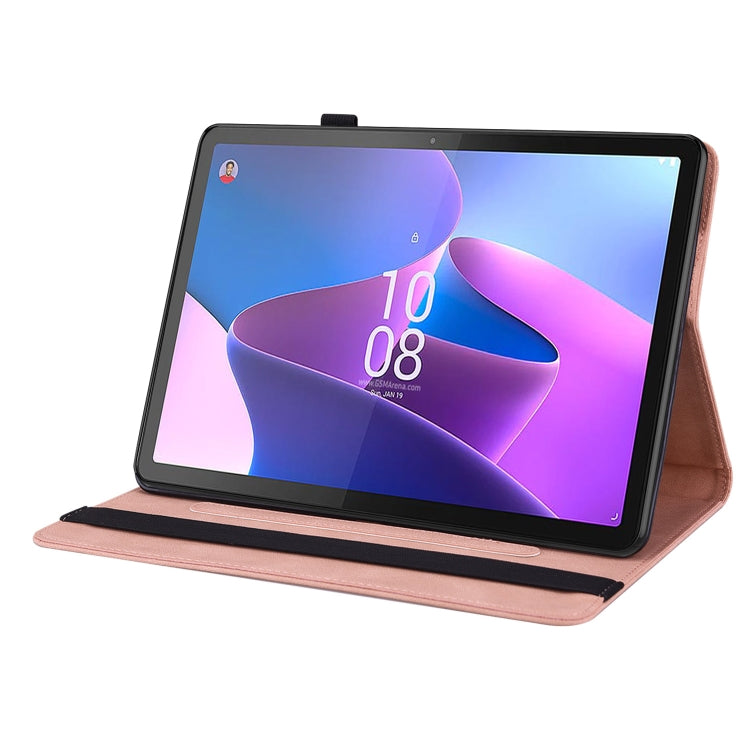 For Lenovo Tab P12 Butterfly Flower Embossed Leather Tablet Case(Rose Gold)