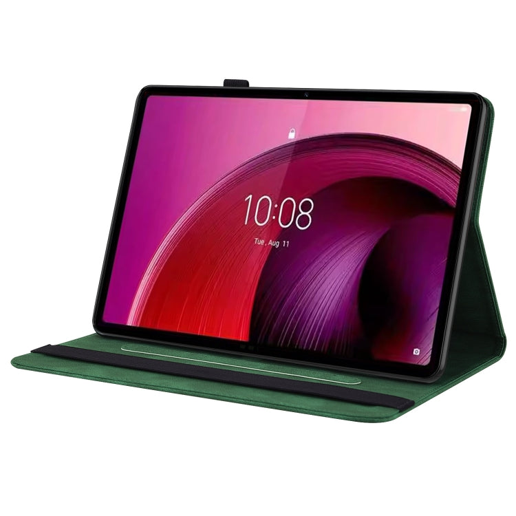 For Lenovo Tab M10 5G 10.6 inch Butterfly Flower Embossed Leather Tablet Case(Green)
