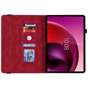 For Lenovo Tab M10 5G 10.6 inch Butterfly Flower Embossed Leather Tablet Case(Red)