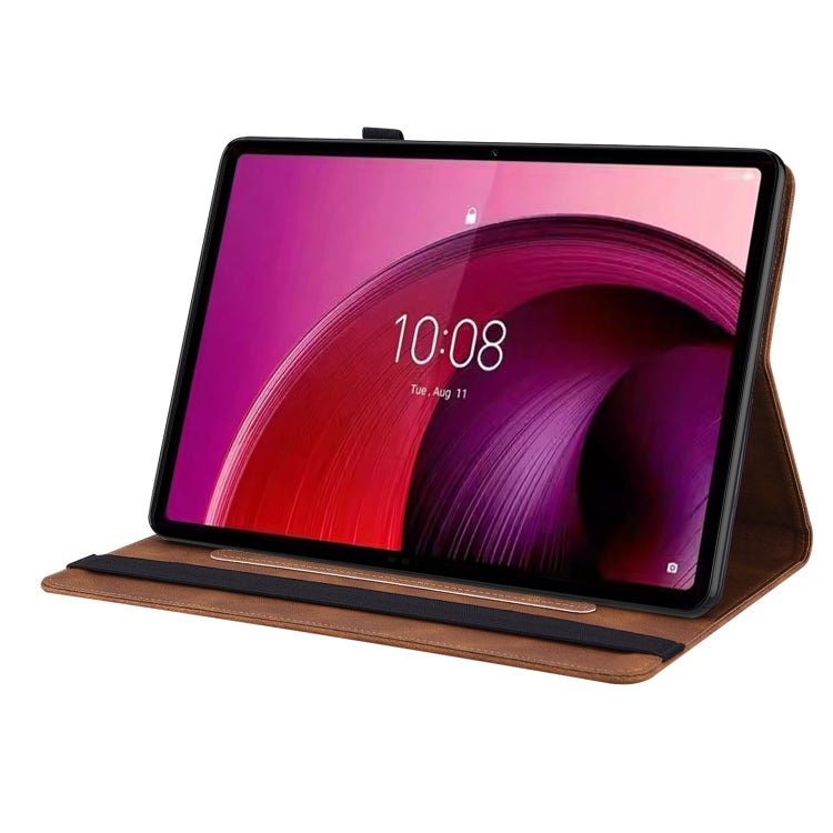 For Lenovo Tab M10 5G 10.6 inch Butterfly Flower Embossed Leather Tablet Case(Brown)