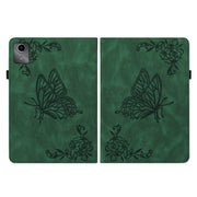 For Lenovo Tab M11/Xiaoxin Pad 11 2024 Butterfly Flower Embossed Leather Tablet Case(Green)