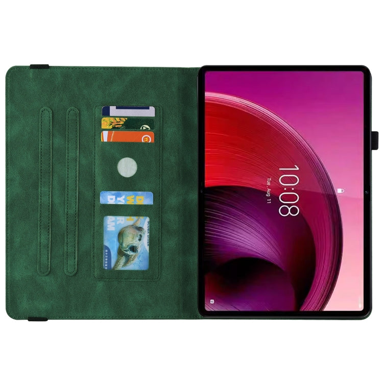 For Lenovo Tab M11/Xiaoxin Pad 11 2024 Butterfly Flower Embossed Leather Tablet Case(Green)