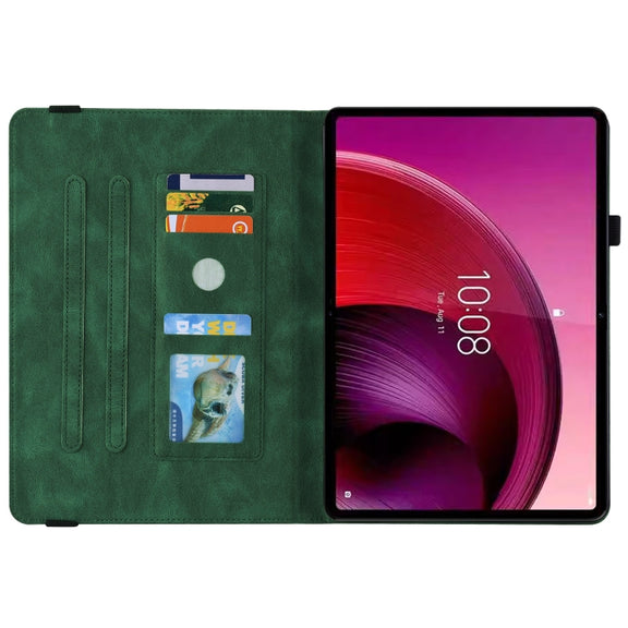For Lenovo Tab M11/Xiaoxin Pad 11 2024 Butterfly Flower Embossed Leather Tablet Case(Green)