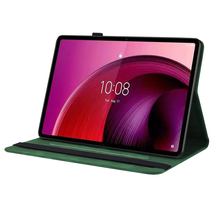 For Lenovo Tab M11/Xiaoxin Pad 11 2024 Butterfly Flower Embossed Leather Tablet Case(Green)