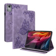 For Lenovo Tab K11 Plus Butterfly Flower Embossed Leather Tablet Case(Purple) - Lenovo by PMC TechLife | Online Shopping South Africa | PMC TechLife | Buy Now Pay Later Mobicred