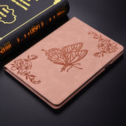 For Lenovo Tab K11 Plus Butterfly Flower Embossed Leather Tablet Case(Rose Gold)