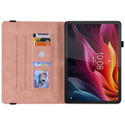 For Lenovo Tab K11 Plus Butterfly Flower Embossed Leather Tablet Case(Rose Gold)